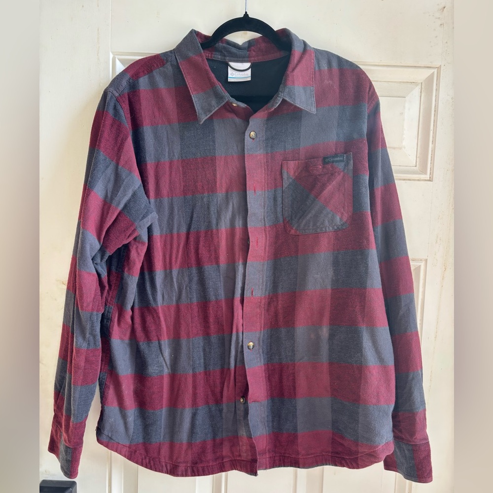 Men's Columbia Red and Gray Flannel